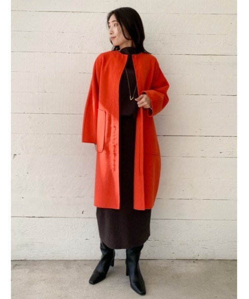 Mila Owen（ミラオーウェン） ノーカラーコート 0 グレー レディース