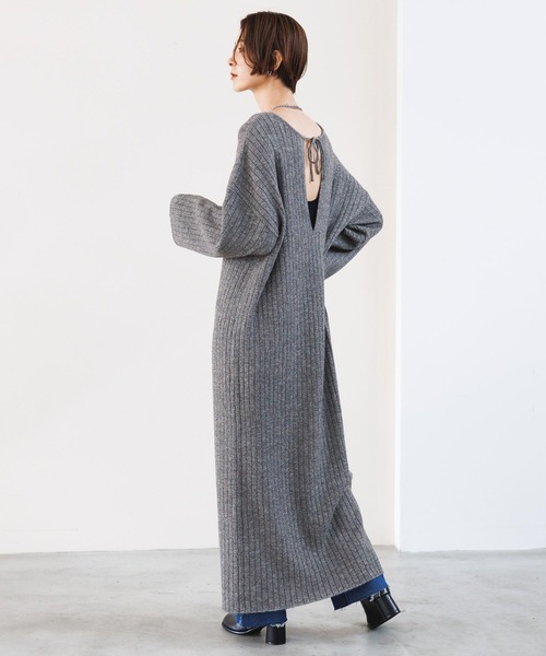 LEPSIM 「LEPSIM」 ニットワンピース TALL グレー レディース