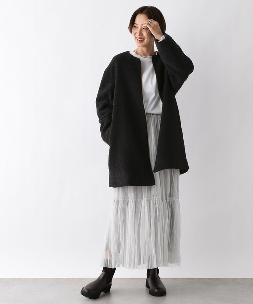 「LEPSIM」 ノーカラーコート FREE モカ レディース_画像2