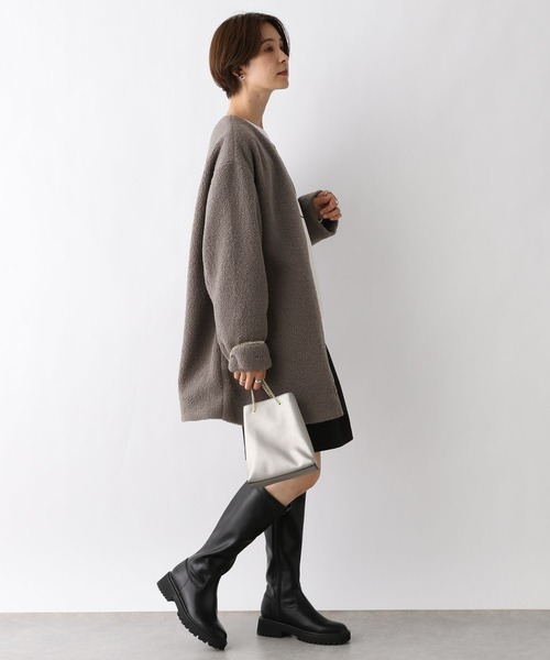 「LEPSIM」 ノーカラーコート FREE モカ レディース_画像5