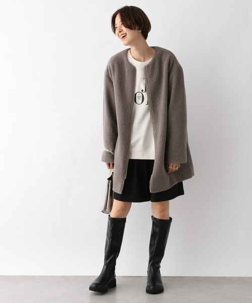 「LEPSIM」 ノーカラーコート FREE モカ レディース_画像6