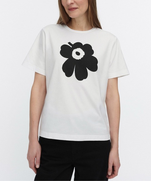 marimekko 半袖Tシャツ ホワイト marimekko（マリメッコ） tシャツ 半袖 erna Unikko /placement t