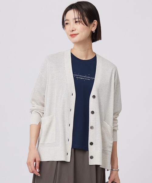 カーディガン 「洗える」Vis/Peスパーク ニット カーディガン レディース