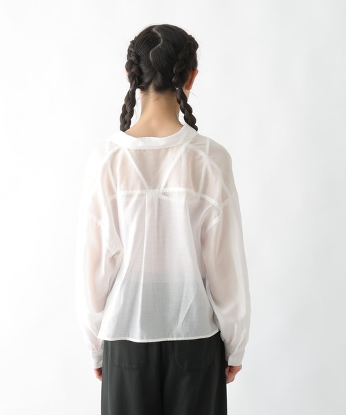 【イフ】３点＋おまけセット GLOBAL WORK ブラウス シャツ イージーケアシアーシャツ長袖