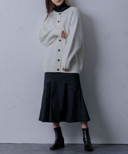 「Adoon plain」 ニットカーディガン FREE ブルーグリーン レディース_画像2