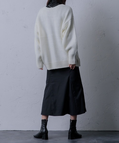 「Adoon plain」 ニットカーディガン FREE ブルーグリーン レディース_画像3