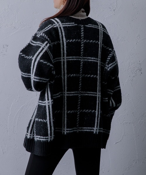 「Adoon plain」 ニットカーディガン FREE ブルーグリーン レディース_画像9