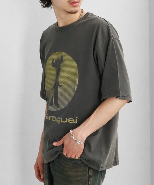 tシャツ 「JAMIROQUAI/ジャミロクワイ」ヴィンテージ風サークルロゴTシャツ / ピグメントTシャツ レディース メンズ セール】【JAMIROQUAI/ジャミロクワイ】ヴィンテージ風サークル