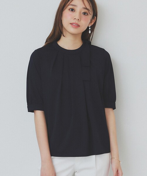 tops】Vネック胸元リボントップス2色 KR6403 | BeautyYouStyle