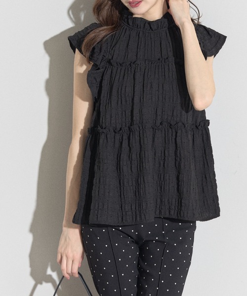 tocco closet ブラウス シャツ 「ZOZO限定」シャーリングドット