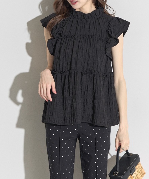 tocco closet ブラウス シャツ 「ZOZO限定」シャーリングドット