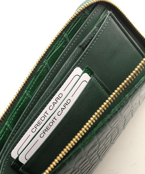 HALEINE クロコダイル 長財布 日本製 L字ファスナー マット 加工 HALEINE 財布 「HALEINE」クロコダイル 長財布 日本製 L字