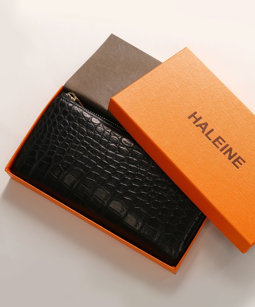 HALEINE 財布 「HALEINE」クロコダイル 長財布 日本製 L字