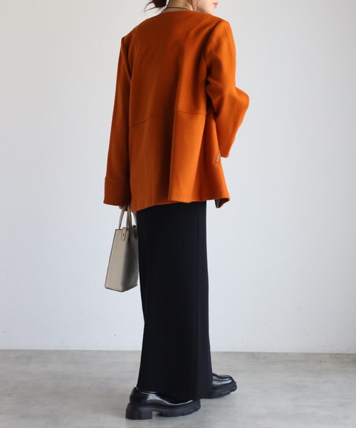 「＆HALF」 「noa-ge」ジップアップブルゾン M エメラルド レディース_画像3