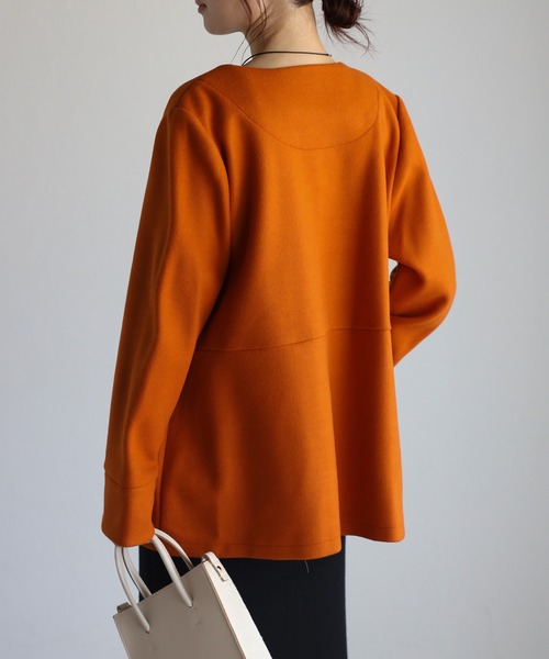 「＆HALF」 「noa-ge」ジップアップブルゾン M エメラルド レディース_画像9