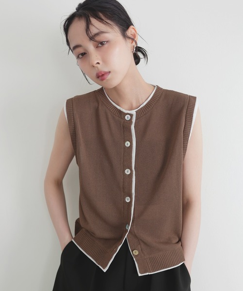 【専用】<LE PHIL>ＴＲストレッチ/ニットベスト　ジレ LE PHIL ベスト ジレ ラインニットジレ レディース : ZOZOTOWN