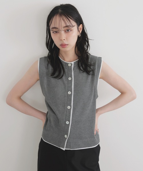 ベスト ジレ CO LI Knit ベスト レディース Fashion Letter ベスト ジレ Vネックオーバーサイズニットベスト