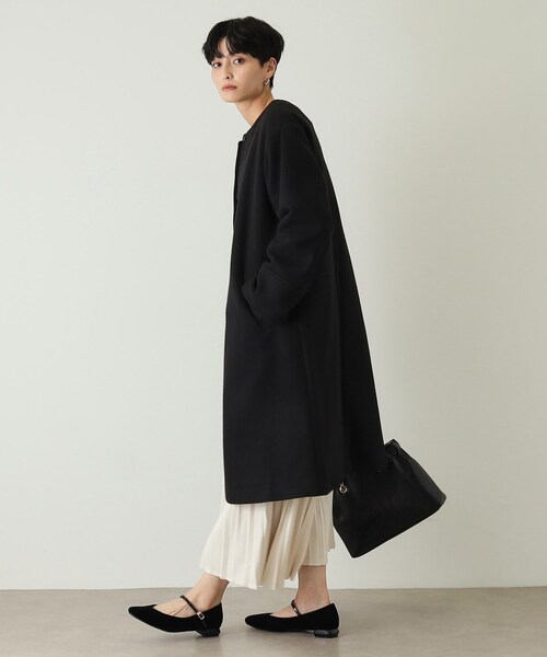 「OPAQUE.CLIP」 ノーカラーコート 40 ブラック レディース_画像4