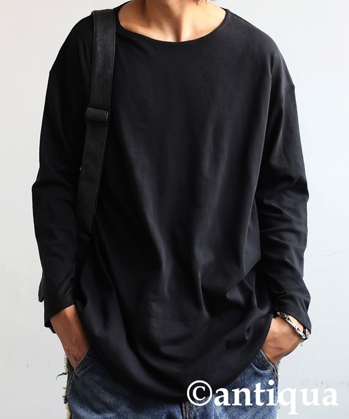 antiqua（アンティカ） tシャツ 綿100% ドロップショルダー ロンT