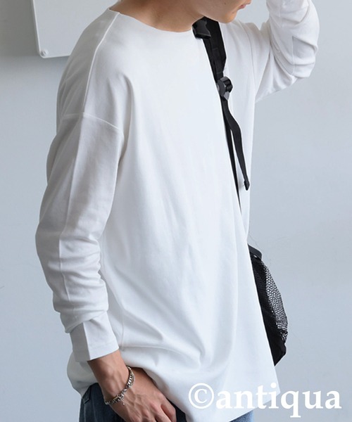 antiqua（アンティカ） tシャツ 綿100% ドロップショルダー ロンT