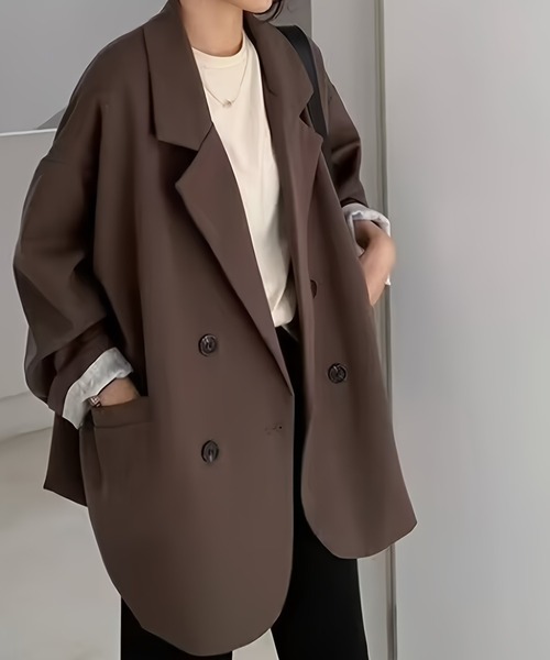 ジャケット テーラードジャケット オーバーサイズ裏地ストライプ