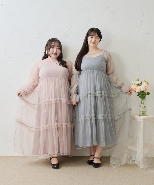 Y15 新品未使用 L デイジーリン 近年モデル チュール ワンピ レディース Louiosy（ルオシー） ワンピース 「Louiosy」「大きいサイズ」バック