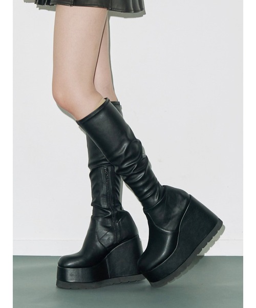 EVRIS（エヴリス） ブーツ ロングチャンキーヒールブーツ レディース