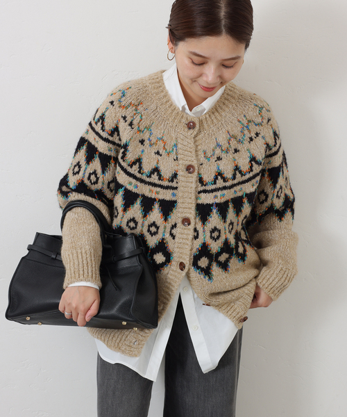 ジャーナルスタンダードアルパカコード JOURNAL STANDARD カーディガン 「GREEN BUTTER/グリーンバター
