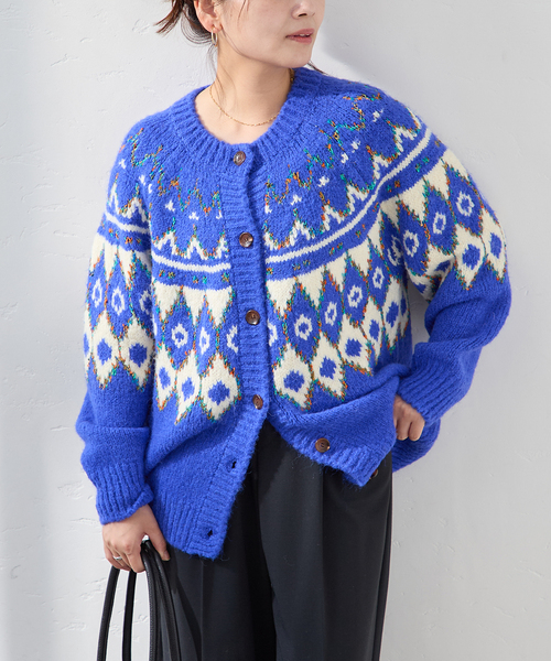 ジャーナルスタンダードアルパカコード JOURNAL STANDARD カーディガン 「GREEN BUTTER/グリーンバター