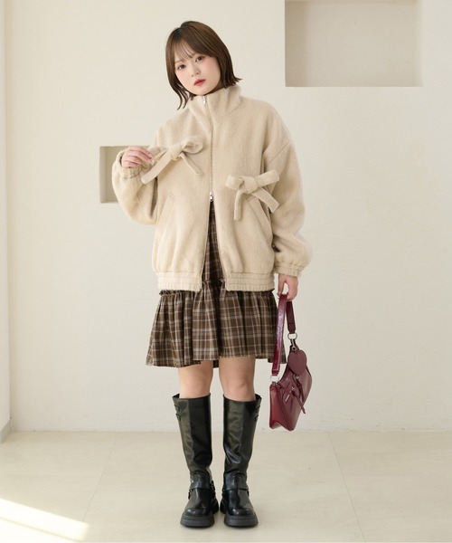 kutir（クティール） ブルゾン アウター ダブルジップリボンシャギー