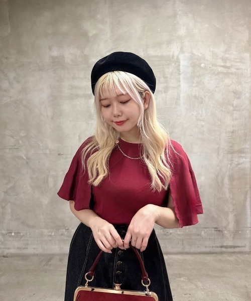 F i.n.t（フィント） 帽子 ベレー帽 別珍リボンベレー帽 レディース