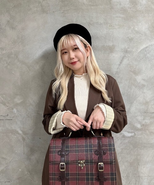 F i.n.t（フィント） 帽子 ベレー帽 別珍リボンベレー帽 レディース