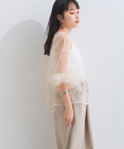 「terrace」 半袖ブラウス MEDIUM アイボリー レディース_画像4