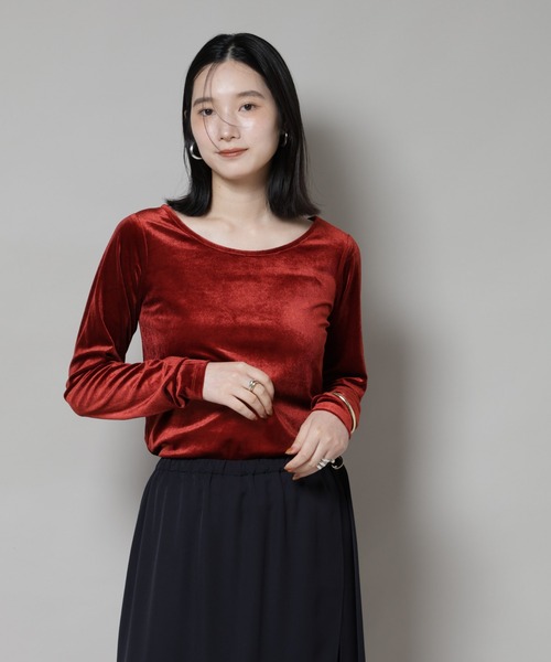 NANO universe（ナノ・ユニバース） tシャツ 前後2wayベロアカット