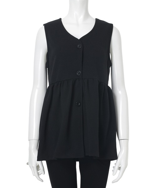 fifth（フィフス） ベスト ジレ Vネックペプラムベスト レディース