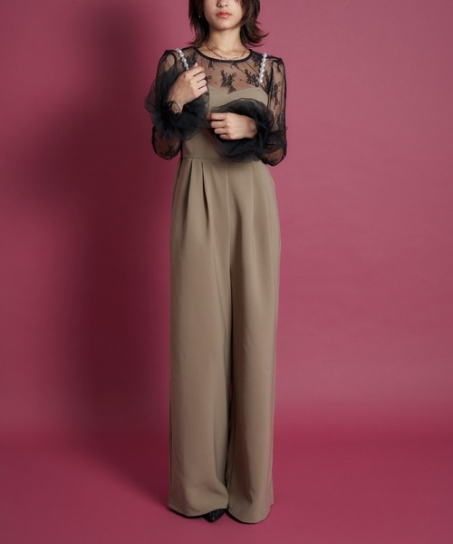 My shawty（マイシャウティー） パンツドレス 2way pearl strap pants