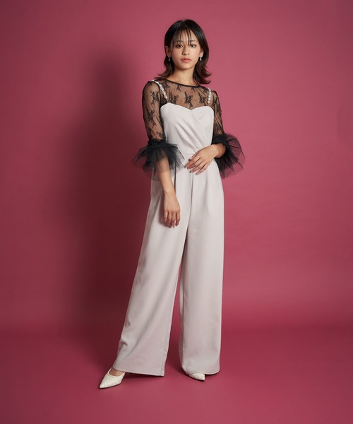 My shawty (マイシャウティー）pants dress My shawty（マイシャウティー） パンツドレス 2way pearl strap pants