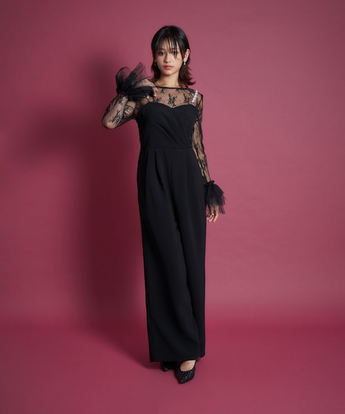 My shawty（マイシャウティー） パンツドレス 2way pearl strap pants