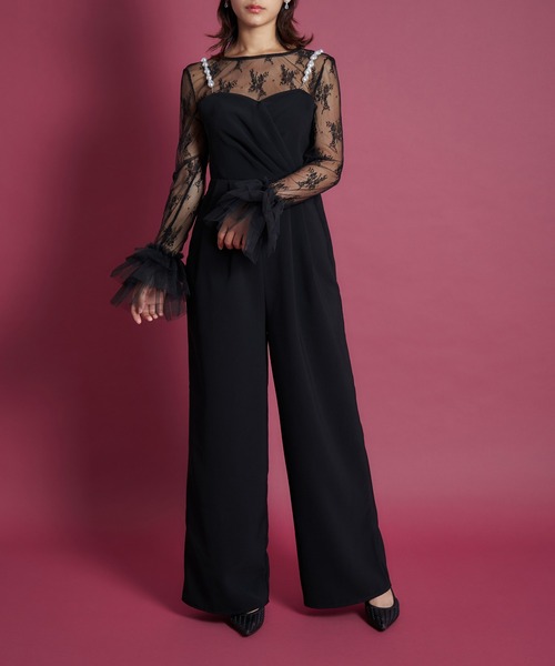 My shawty (マイシャウティー）pants dress My shawty（マイシャウティー） パンツドレス 2way pearl strap pants