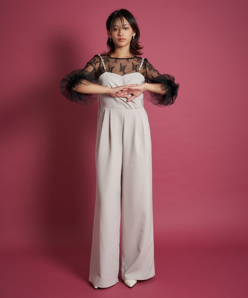 My shawty（マイシャウティー） パンツドレス 2way pearl strap pants