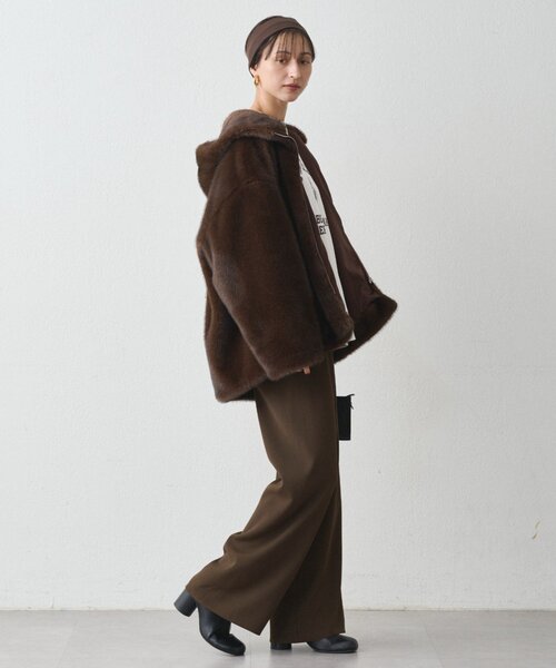 ラウンジドレス フェイクファーコート パル PAL 【Loungedress】フェイクファーコート （camel