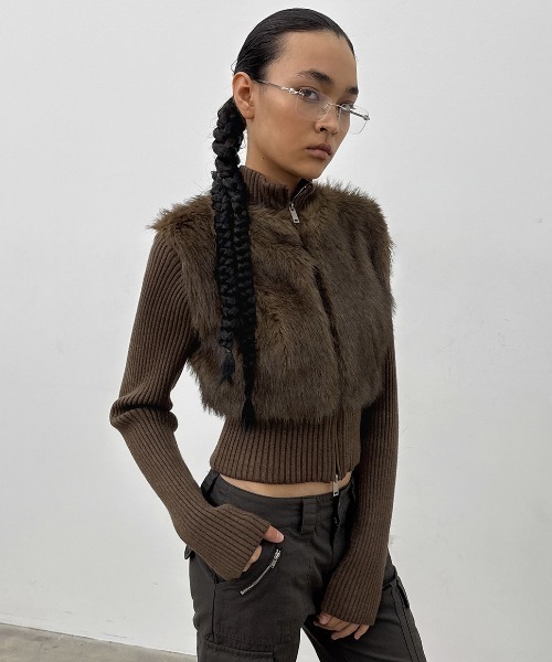 BLACKUP ファーコンビニットジャケット BLACKUP（ブラックアップ） コート アウター 「MADE」 ファーニット