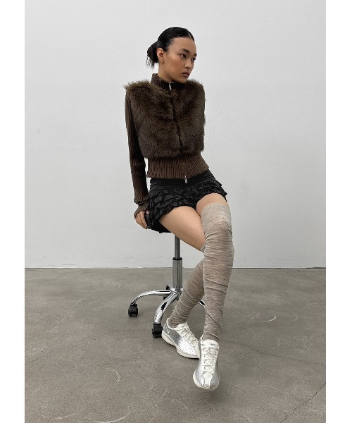 BLACKUP ファーコンビニットジャケット BLACKUP（ブラックアップ） コート アウター 「MADE」 ファーニット