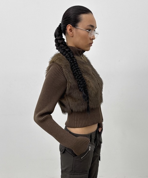 BLACKUP ファーコンビニットジャケット BLACKUP（ブラックアップ） コート アウター 「MADE」 ファーニット