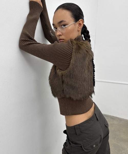 BLACKUP ファーコンビニットジャケット BLACKUP（ブラックアップ） コート アウター 「MADE」 ファーニット