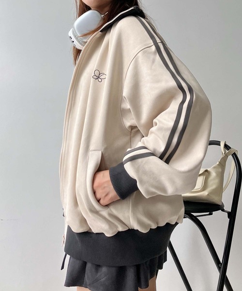 AS KNOW AS（アズノゥアズ） ジャージスウェード サイドライン Wジップ