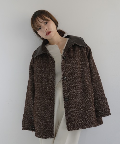 hellam（ヘラム） コート アウター 「sakippe×hellam」レザーカラー