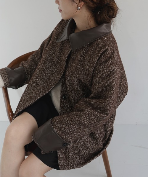 hellam（ヘラム） コート アウター 「sakippe×hellam」レザーカラー