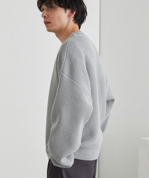 MONO-MART（モノマート） カーディガン バルキー片畦編み オーバー