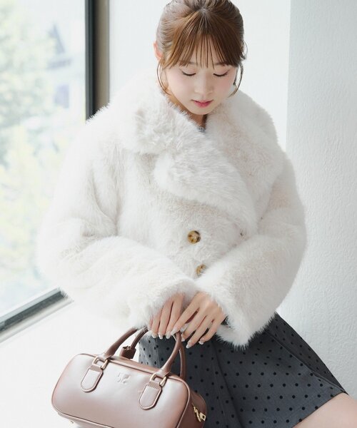 continuer de NICE CLAUP コート アウター フェイクファーダブル